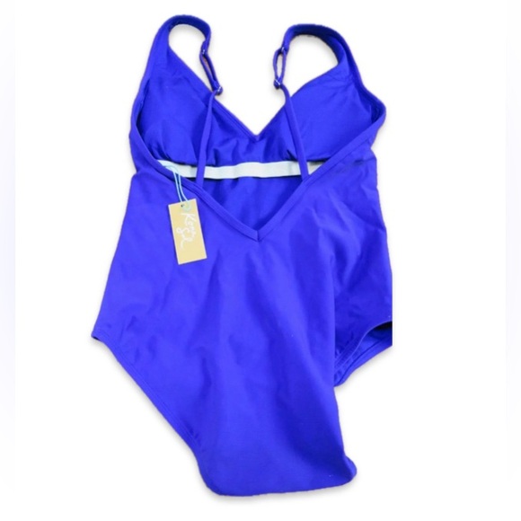 NWT [Kona Sol] One-Piece V-Neck Scoop Back Royal Blue Swimsuit Women’s Sz XS-20W - Picture 5 of 14